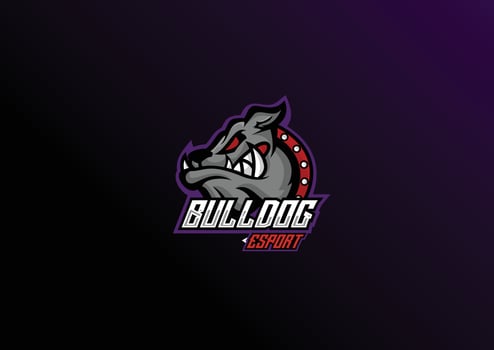 bulldog esport logo premium mascot design vector