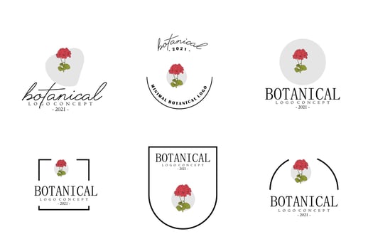 Line Art Minimalist Flower Logo Pack vector