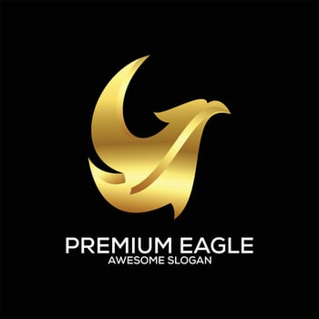 premium eagle logo design gradient luxury color vector