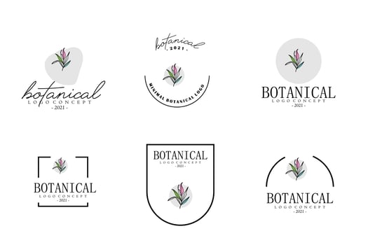 Line Art Minimalist Flower Logo Pack vector