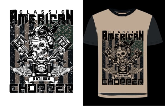 Vintage Motorcycle T-shirt design vector