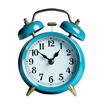 Blue alarm clock on a transparent background. png