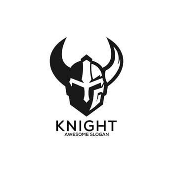 knight logo design mascot silhouette vector