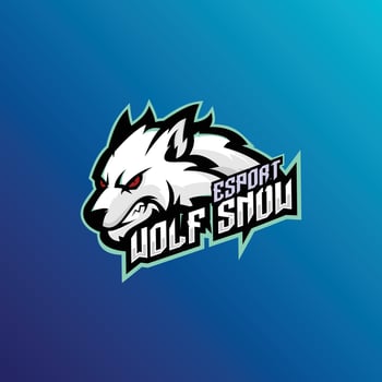 wolf snow logo esport team design mascot vector