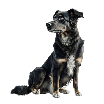 dog sitting on a transparent background. png