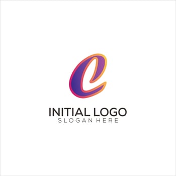 C initial logo gradient colorful design icon vector