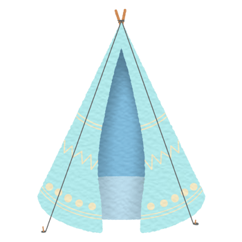 Pastel blue round camping tent png