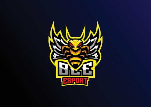 bee esport logo mascot vector