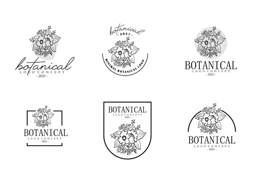 Line Art Minimalist Flower Logo Pack vector