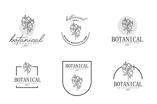 Line Art Minimalist Flower Logo Pack vector