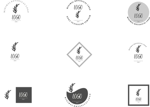Line Art Minimalist Flower Logo Pack vector
