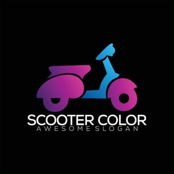 scooter logo design gradient colorful vector