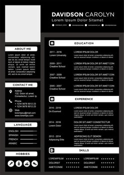 professional curriculum vitae template vector
