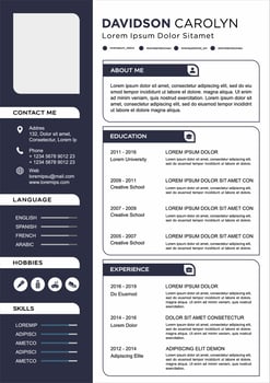 professional curriculum vitae template vector