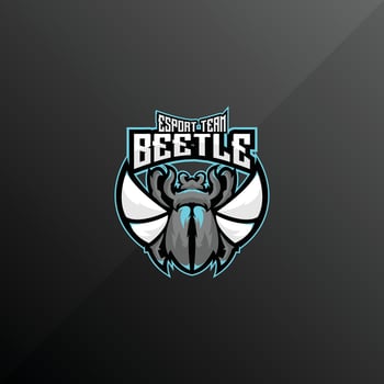 beetle esport logo gaming team design vector