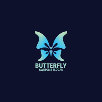 butterfly logo design gradient color vector
