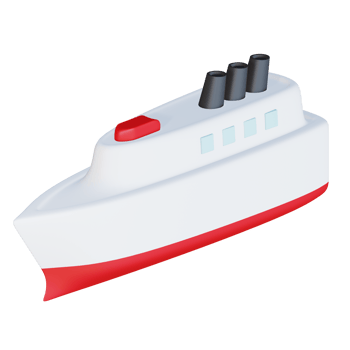 3d icon ship isolated on transparent background png