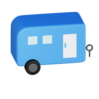 3c icon caravan isolated on transparent background png
