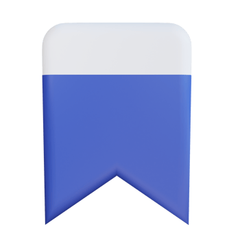 3d icon bookmark isolated on transparent background png