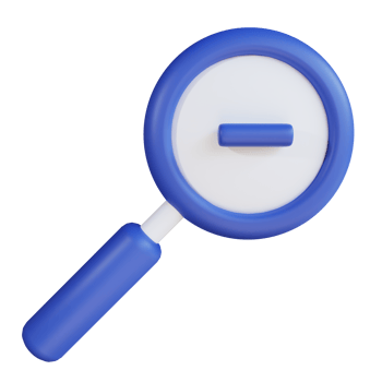 3d icon zoom out isolated on transparent background png