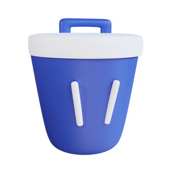 3d icon bin isolated on transparent background png