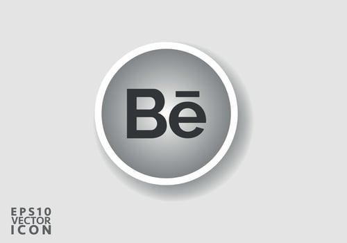Behance logo. Behance social media icon logotype. Behance flat Icon template black color editable. Behance Flat Icon symbol vector