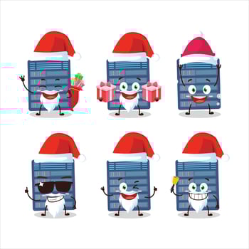 Santa Claus emoticons with server cloud cartoon character vector