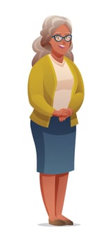 Happy grandmother character cartoon illustration vector