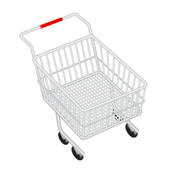 empty shopping cart on transparent background png