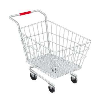 empty shopping cart on transparent background png