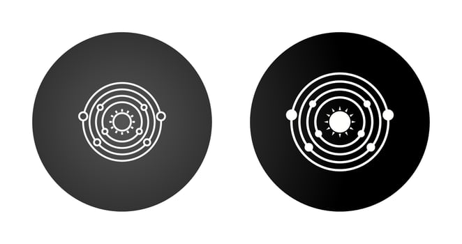 Planets Orbitting Sun Vector Icon