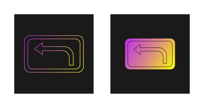 Left Turn Ahead Vector Icon