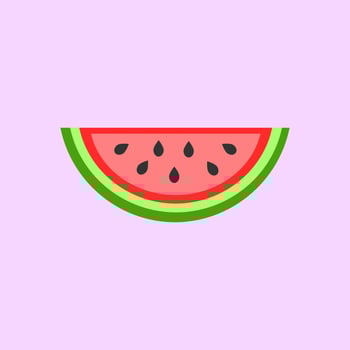 watermelon flat illustration on purple pastel background vector