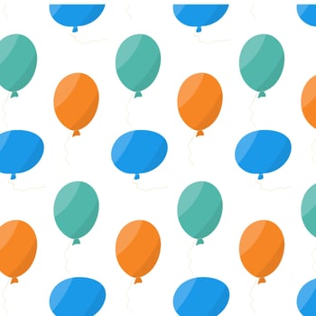 inflatable balloons orange green blue pattern fun vector