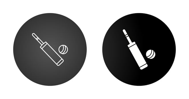 Cricket Bat and Ball Vector Icon