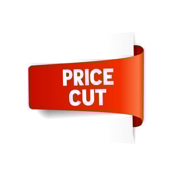 Price cut banner design vector template. Business concept. Modern label.