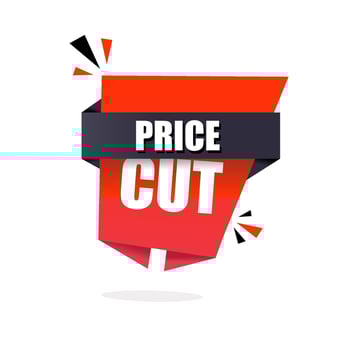 Price cut. Sale banner design template. Modern style vector. vector