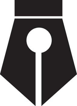 Fountain pen nib icon vector draw image tool symbol