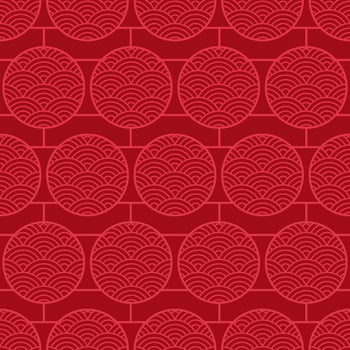 Chinese Red Seamless Pattern. Geometric vintage background. Ornamental graphic for textile and apparel. vector