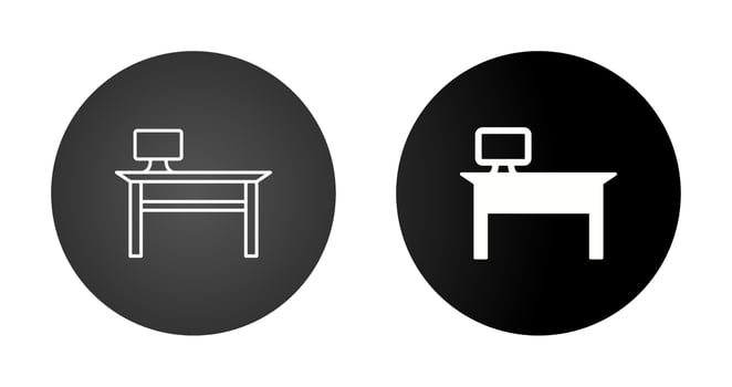 Office Desk Vector Icon