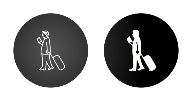 Walking with Luggage Vector Icon
