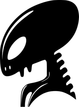 Alien - Black and White Isolated Icon - Vector illustration