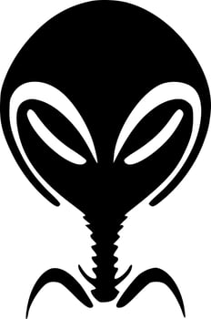 Alien - Black and White Isolated Icon - Vector illustration