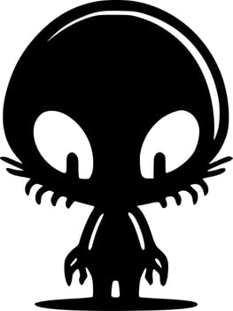 Alien, Black and White Vector illustration