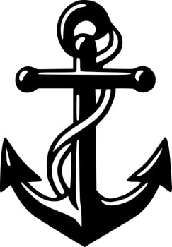 Anchor, Minimalist and Simple Silhouette - Vector illustration