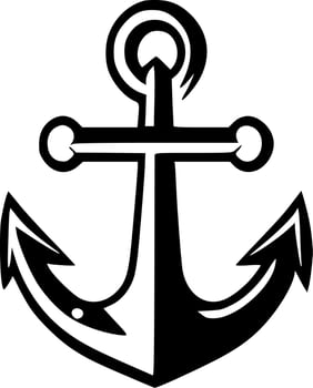 Anchor, Minimalist and Simple Silhouette - Vector illustration