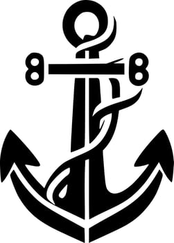 Anchor - Black and White Isolated Icon - Vector illustration