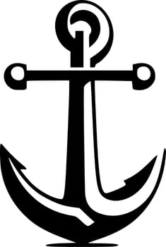 Anchor - Black and White Isolated Icon - Vector illustration