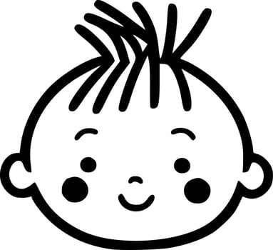 Baby - Black and White Isolated Icon - Vector illustration