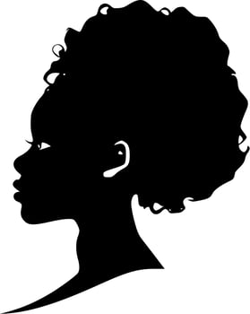 Black women - Minimalist and Flat Logo - Vector illustration